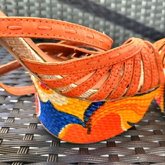 River Island Vintage Retro Platform Sandals - Picture 3 of 8